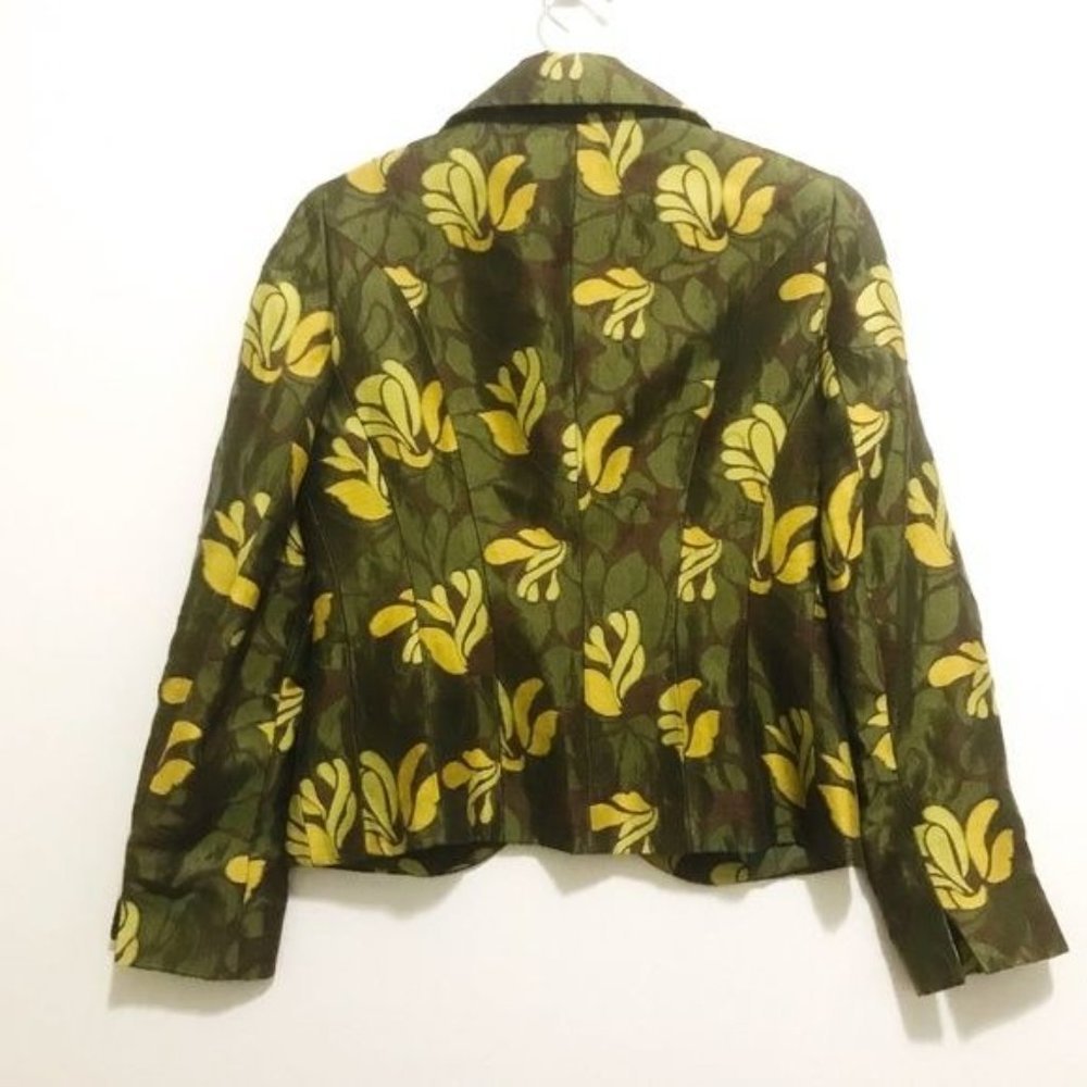 Lafayette 148 green printed jacket, Size 2 - Picture 2 of 7